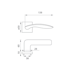 Kľučky na hranatých rozetách Strieborný FROSIO BORTOLO