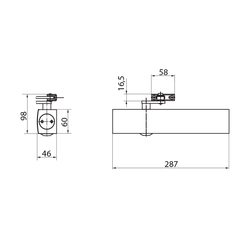 Ramienkové samozatvárače Strieborný GEZE