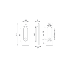Mušle a madielka na posuvné drevené dvere Čierny FT
