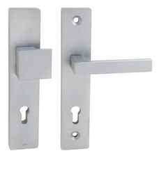 Kľučky na bezpečnostných hranatých štítoch bez prekrytia vložky Strieborný Tupai