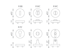 Okrúhle rozety Strieborný Tupai