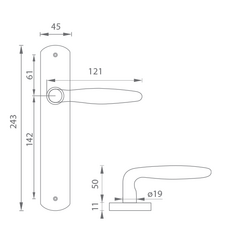 Kľučky na oválnych štítoch Zlatý URFIC