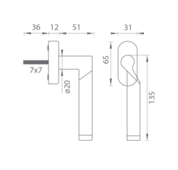 Kombinované kľučky na okná Kombinovaný Tupai