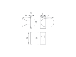 Madlá vyosené na rozetách Strieborný WA