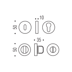 Kľučky na okrúhlych rozetách Strieborný COLOMBO