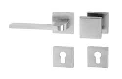 Kľučky na hranatých rozetách Strieborný Tupai