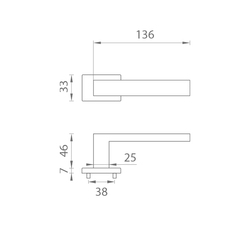 Kľučky na obdĺžnikových rozetách Strieborný APRILE