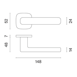 Kľučky na hranatých rozetách Sivý APRILE