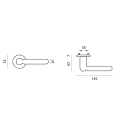 Kľučky na okrúhlych rozetách Sivý APRILE