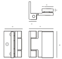 Rôzne iné pánty a závesy na sklenené dvere Strieborný JNF