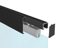 SC - POSUVNÝ SYSTÉM 100 SILENT GLASS S 100 KG SP s krytom na profil CIM - čierna matná (NF) | MP-KOVANIA.sk