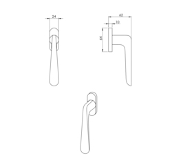 Oválne kľučky na okná Biely NUDA - VERUM ITALY