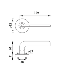 Kľučky na okrúhlych rozetách Strieborný URFIC
