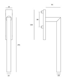Hranaté kľučky na okná Strieborný JNF