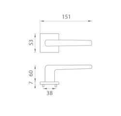 Kľučky na hranatých rozetách Zlatý APRILE