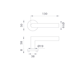 Kľučky na okrúhlych rozetách Medený JNF