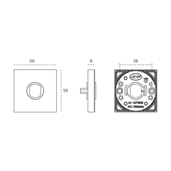 Kľučky na hranatých rozetách Čierny JNF