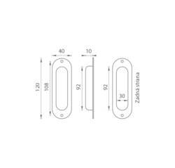 Mušle a madielka na posuvné drevené dvere Strieborný JNF