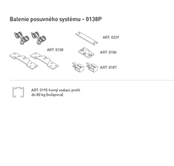 Sety - koľajnice a vozíky na posuvné drevené dvere Strieborný SISCO SISTEM