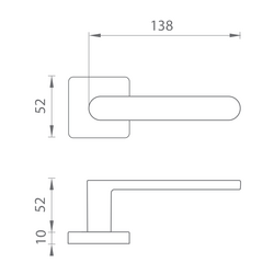 Kľučky na hranatých rozetách Čierny COLOMBO