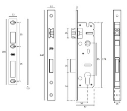 QR - JNF - ZÁMOK IN.20.400 a zámok na kabínku Strieborný JNF