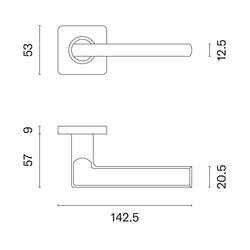 Kľučky na hranatých rozetách Strieborný STERK
