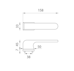 Kľučky na obdĺžnikových rozetách Strieborný APRILE