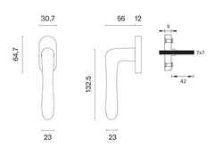 Oválne kľučky na okná Zlatý APRILE