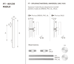 Madlá hranaté priame Biely FT