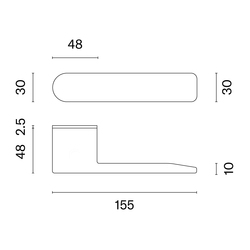 Kľučky na oválnych úzkych rozetách Sivý APRILE