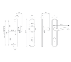 Kľučky na spevnených rustikálnych štítoch bez prekrytia vložky Bronzový Mariani