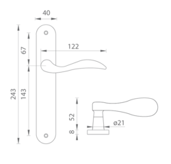 Kľučky na oválnych štítoch Strieborný Tupai
