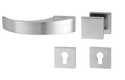 Kľučky na obdĺžnikových rozetách Strieborný Tupai