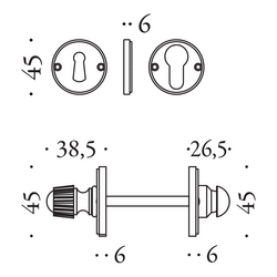 Kľučky na okrúhlych rozetách Zlatý COLOMBO