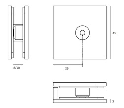 Kovania na posuvné sklenené dvere Strieborný JNF