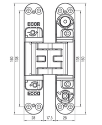 Skryté pánty a závesy na interiérové dvere Strieborný Koblenz