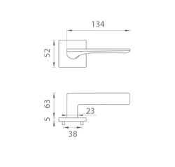 Kľučky na hranatých rozetách Sivý APRILE