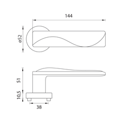 Kľučky na hranatých rozetách Bronzový LINEA CALI