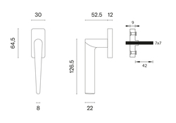Hranaté kľučky na okná Čierny APRILE