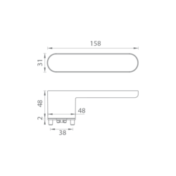 Kľučky na oválnych úzkych rozetách Čierny Griffwerk