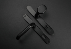 Kľučky na bezpečnostných oválnych štítoch bez prekrytia vložky Čierny MPK