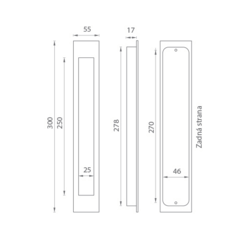 Mušle a madielka na posuvné drevené dvere Strieborný JNF