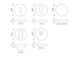 Okrúhle rozety Strieborný Ghidini