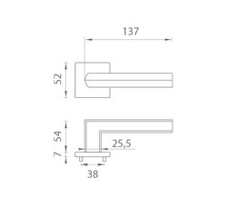 Kľučky na hranatých rozetách Čierny APRILE