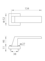 Kľučky na hranatých rozetách Strieborný Tupai