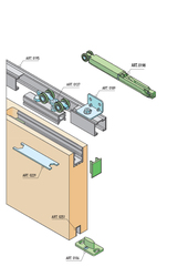 Sety - koľajnice a vozíky na posuvné drevené dvere Čierny SISCO SISTEM