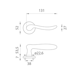 Kľučky na okrúhlych rozetách Zlatý APRILE