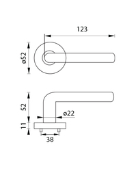 Kľučky na okrúhlych rozetách Strieborný URFIC