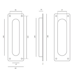 Mušle a madielka na posuvné drevené dvere Strieborný JNF