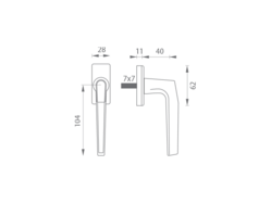 Hranaté kľučky na okná Zlatý Ghidini